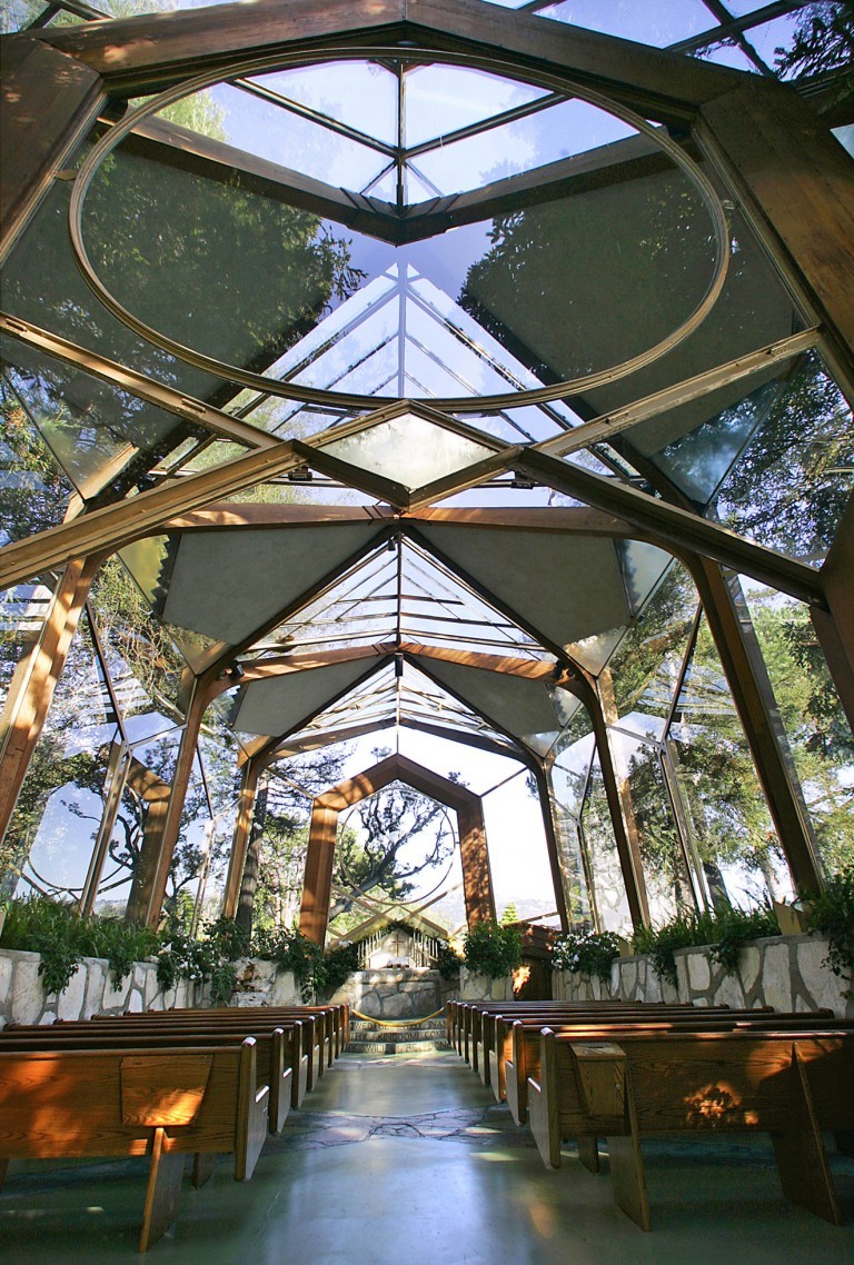 Photo inside the Wayfarers Chapel, a landmark overlooking Portuguese Bend in Rancho Palos Verdes. Neighborly Advide guide featuring Rancho Palos Verdes. January 25, 2006. (Photo by Ken Hively/Los Angeles Times via Getty Images)