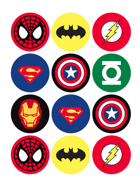 Superhero cupcake circles