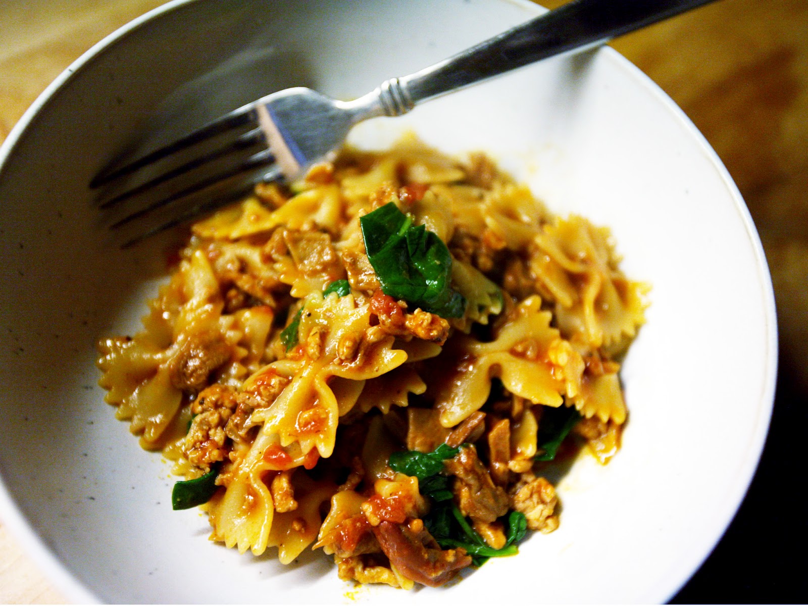 farfalle with veal and porcini