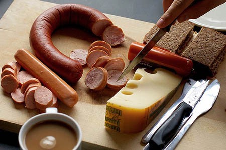 A traditional German breakfast