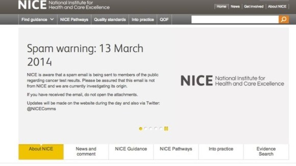 The warning is on the NICE website