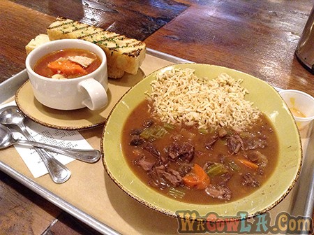 Braised Beef & Mushrooms in red wine sauce +Chicken Noodle Soup_1