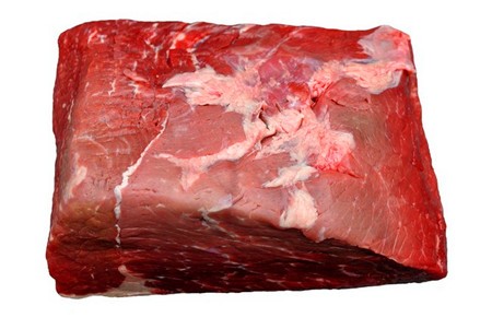 Raw Beef Roast with Fat Isolated on White