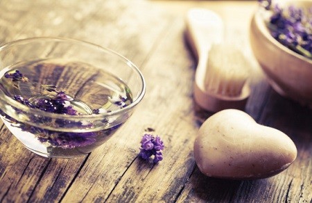 aromatherapy lavender bath salt and soapin hearth shape