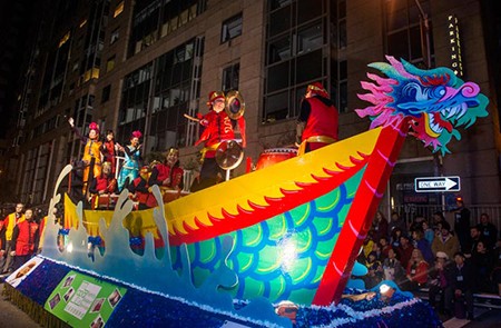 SAN FRANCISCO - FEB 15 : A parade float at the Chinese New Year Parade in San Francisco , California on February 15 2014 , It is the largest Asian event in North America ; Shutterstock ID 178703951; Project/Title: World's Biggest Chinese New Year Celebrations; Downloader: Fodor's Travel