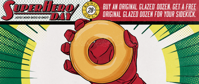 超級英雄日! Krispy Kreme 買一送一優惠(4/28)!