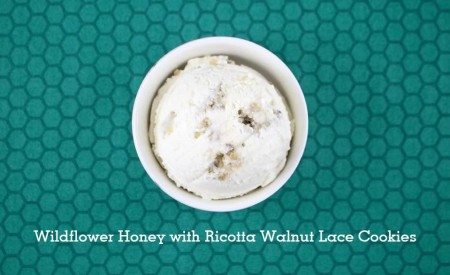 Wildflower Honey with Ricotta Walnut Lace Cookies