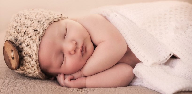 closeup of a little newborn baby girl