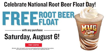 8/6 National Root Beer Float Day 漂浮沙士日! Wienerschnitzel 免費請你喝!