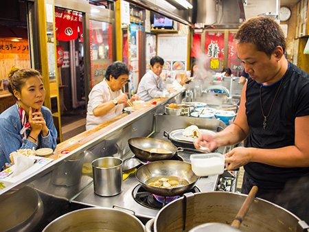 cooking and eating ramen sapporo japan