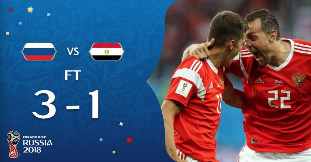 俄羅斯3比1踢走埃及 16強門票幾乎到手