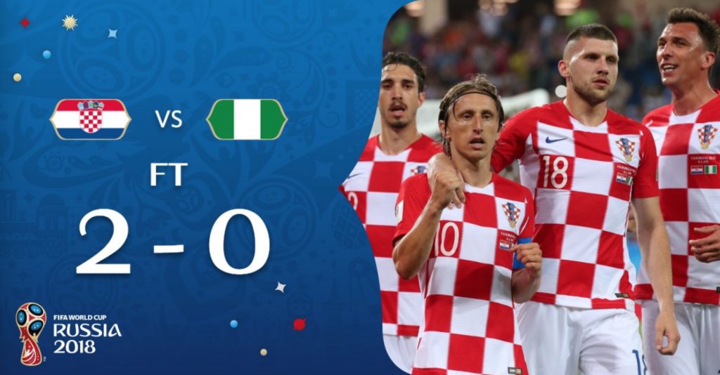 世界杯D组预赛 克罗埃西亚2比0击败奈及利亚