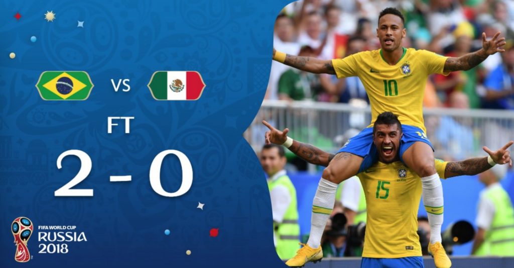 內馬爾關鍵進球 巴西擊敗墨西哥挺進8強