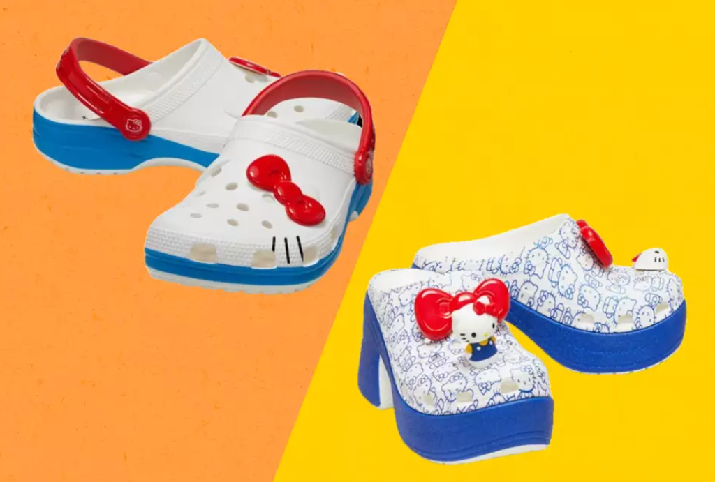 Hello Kitty 與 Crocs 經典懶人鞋聯名合作，打造出可愛的設計!!