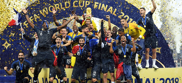 法国队夺冠 巴黎胜利游行 [影]