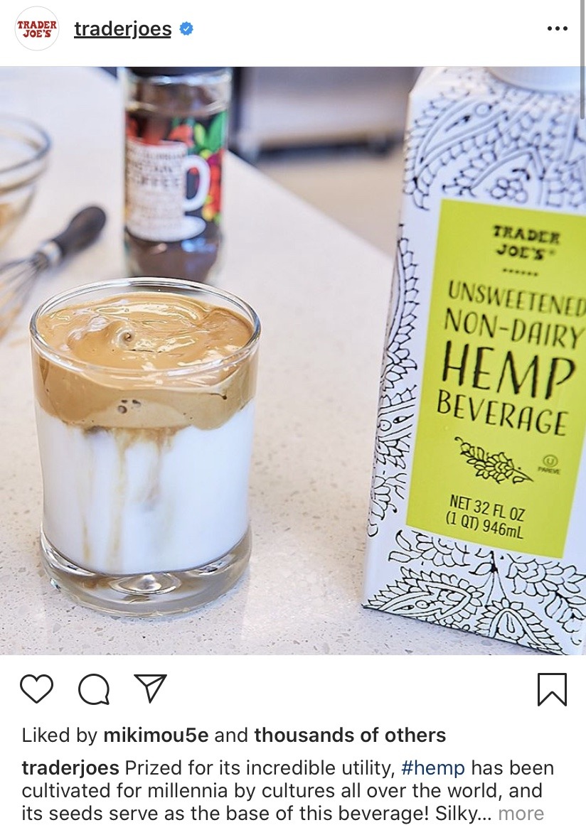 影 / Trader Joe‘s 新品力推大麻？喝大麻奶 Hemp Milk 會有什麼感覺呢？ • 哇靠!紐約 WaCowNY 吃貨,美食