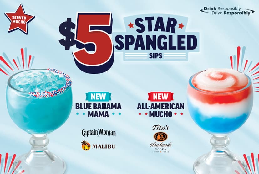 Applebee’s 推出夏日新款飲品 StarSpangled Sips, 還有夜間小吃限時半價優惠 哇靠!洛杉磯